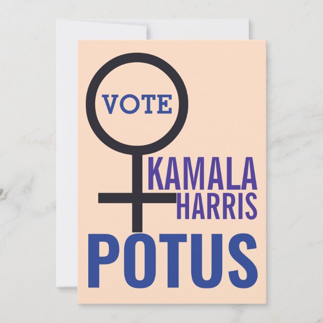 Invitation Vote Kamala Harris Président Woman Symbole Electio (Devant)