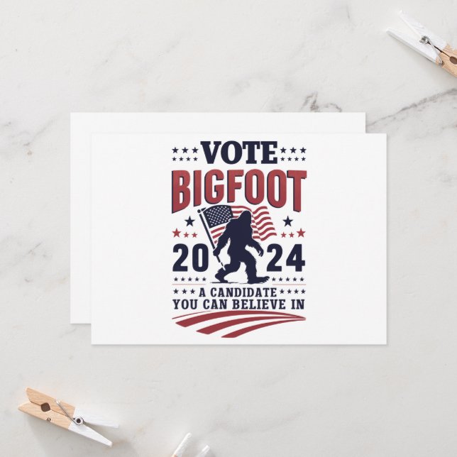 Invitation Vote Pour Le Président De Bigfoot 2024 Sasquatch (Devant/Arrière en situation)