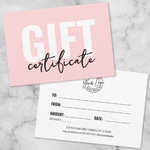 Invitation Votre Certificat Cadeau Entreprise Minimaliste Log