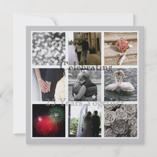 Invitation Votre Collage De Photos Anniversaire Élégant (Devant)