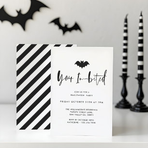 Invitation Votre Halloween minimale en chaume noire