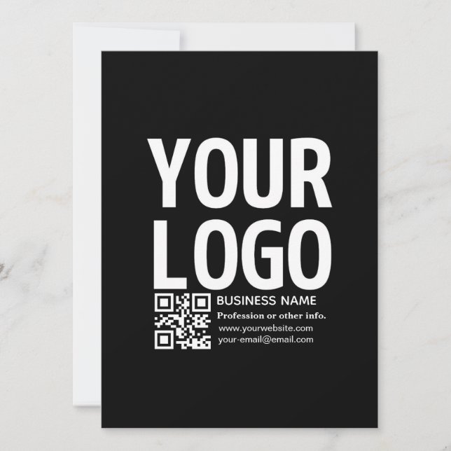 Invitation Votre logo avec code QR et texte modifiables  (Devant)