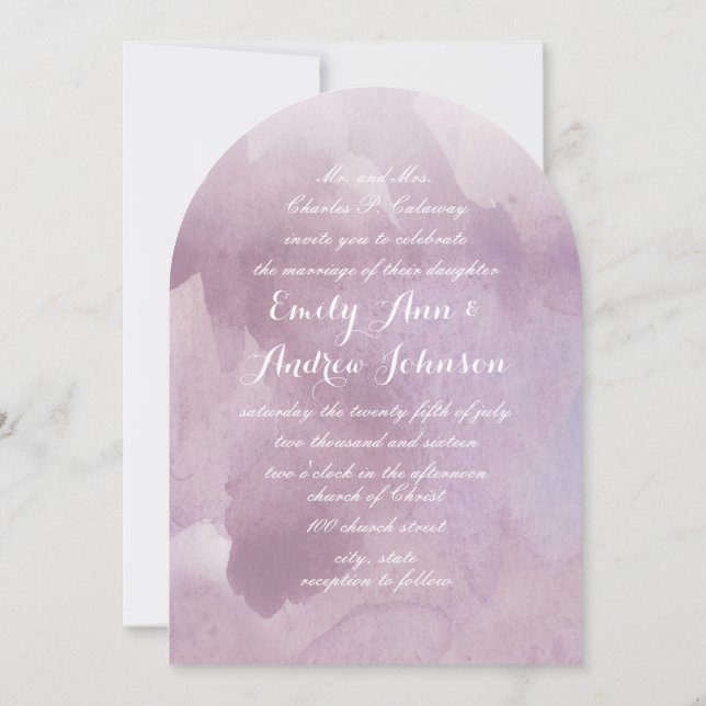 Invitation Votre Mariage d'aquarelle Photo Lavender (Dos)
