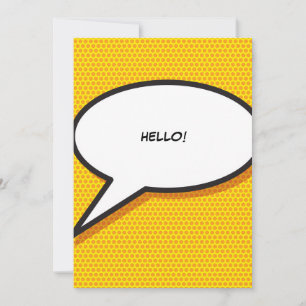 Invitation Votre message Parole Bubble Fun Retro Comic Book