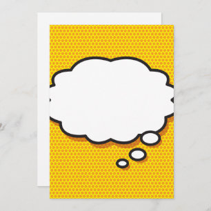 Invitation Votre message Pensé Bubble Fun Retro Comic Book