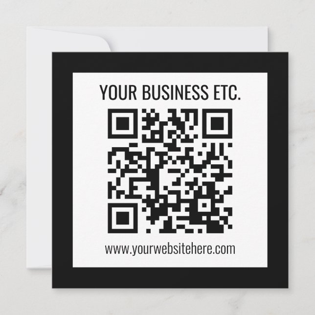 Invitation Votre nom d'entreprise et code QR modifiable (Devant)