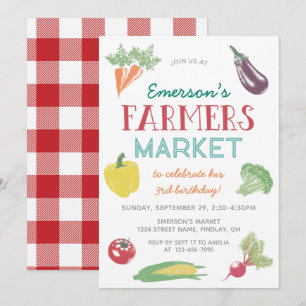 Invitation Votre nom Farmers Market Birthday Party, n'importe