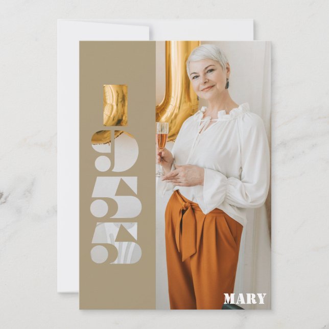 Invitation Votre photo née en 1955 70e anniversaire Invitatio (Devant)