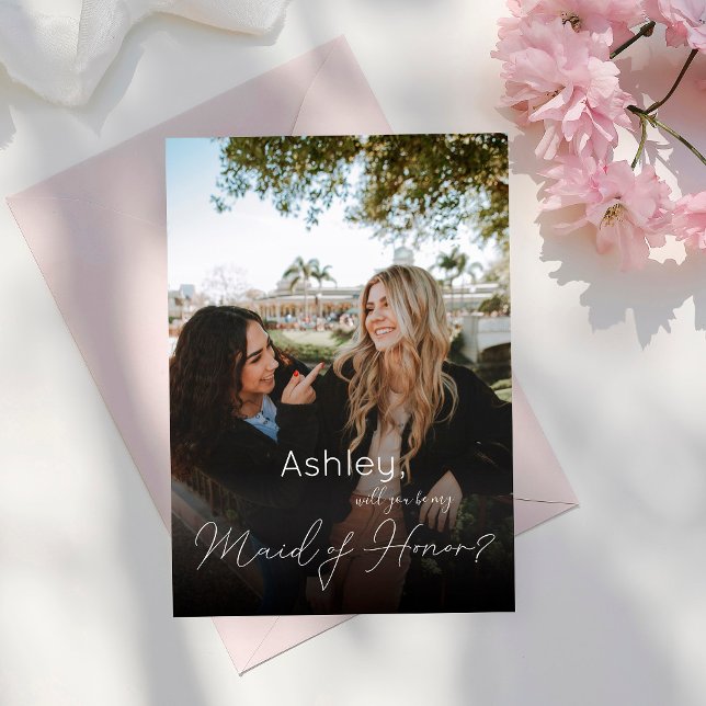 Invitation Votre photo Serez-vous ma servante d'honneur ? Bla (Créateur téléchargé)