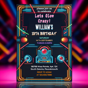Invitation votre pistolet à arcade Laser Balise 13e anniversa
