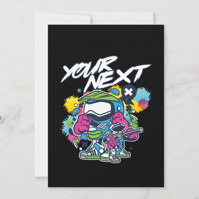 Invitation Votre prochain joueur de paintball marqueur de jeu (Devant)