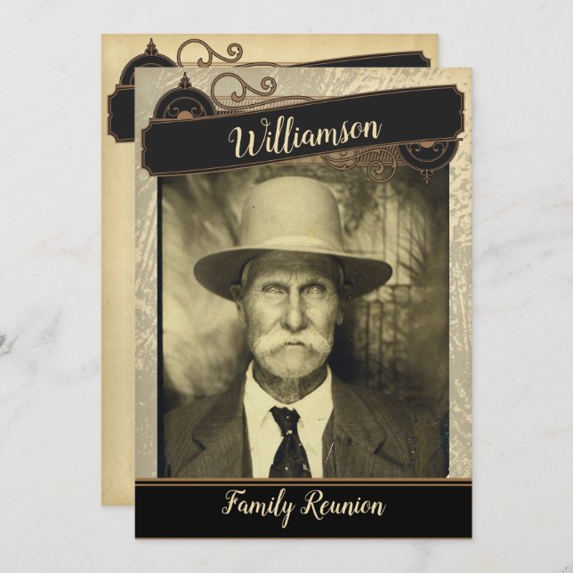 Invitation Votre rassemblement vintage de la Réunion de (Devant / Derrière)