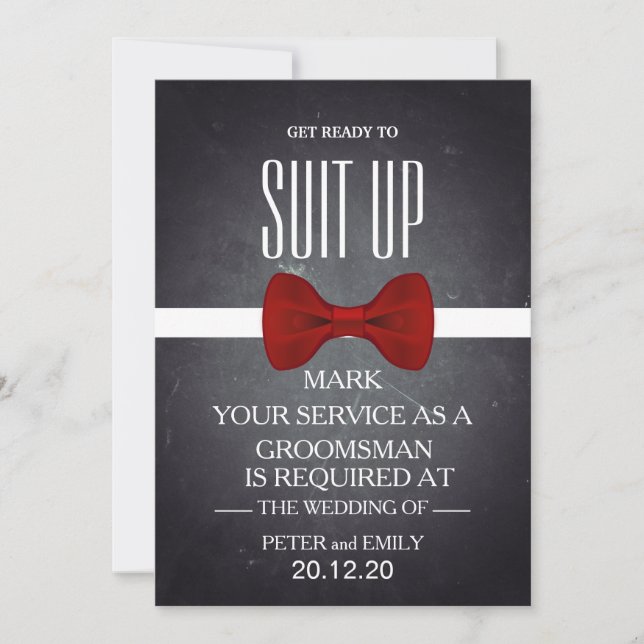 Invitation Votre service comme Groomsman (Devant)