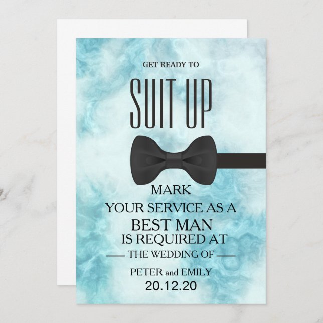 Invitation Votre service comme meilleur homme (Devant / Derrière)