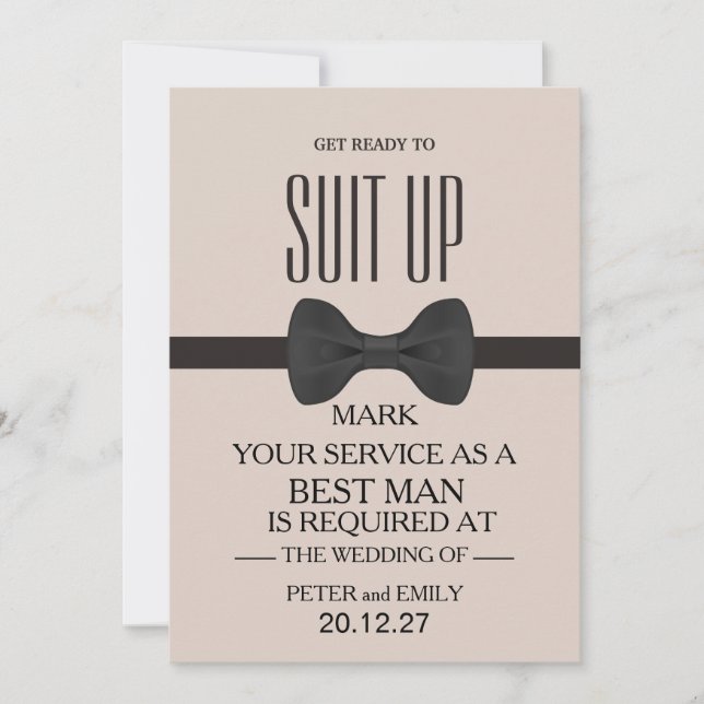 Invitation Votre service comme meilleur homme (Devant)
