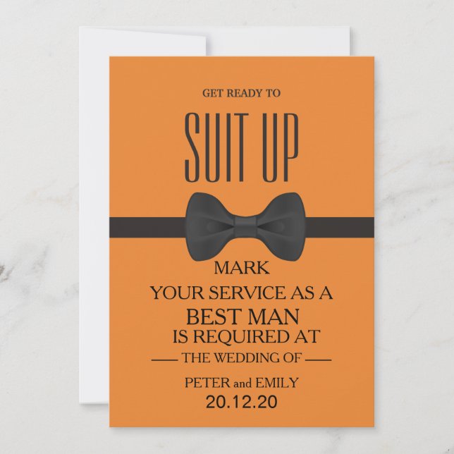 Invitation Votre service comme meilleur homme (Devant)