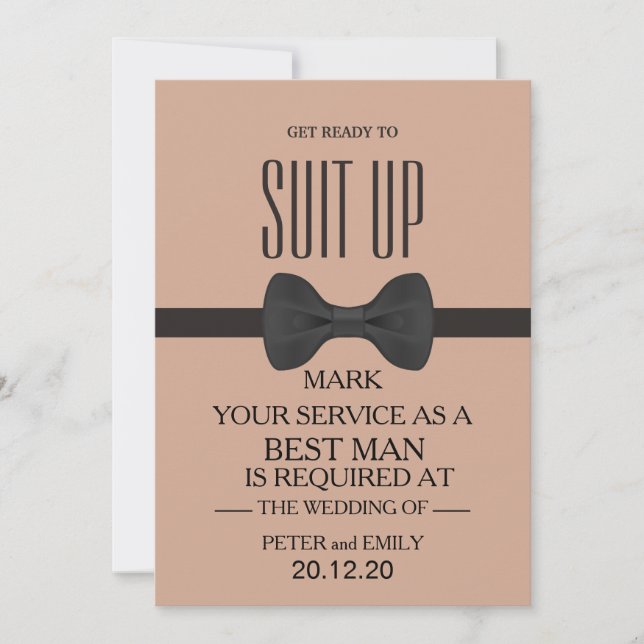 Invitation Votre service comme meilleur homme (Devant)
