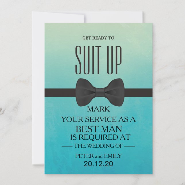 Invitation Votre service comme meilleur homme (Devant)