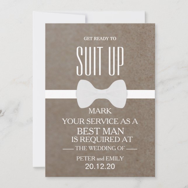 Invitation Votre service comme meilleur homme (Devant)
