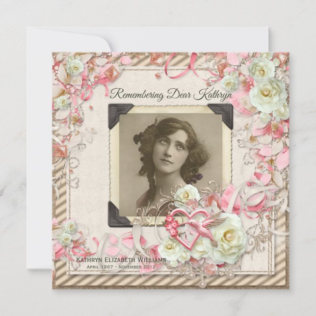 Invitation Votre service de commémoration de photos Élégants  (Devant)