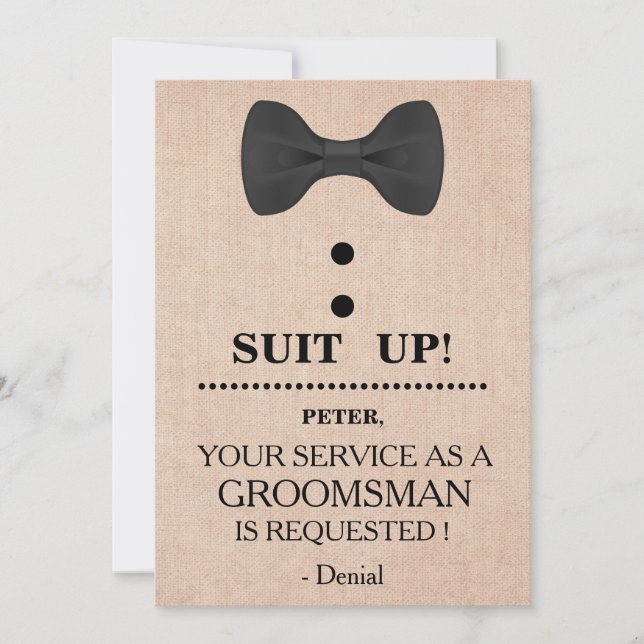Invitation Votre service en tant que demande de Groomsman (Devant)