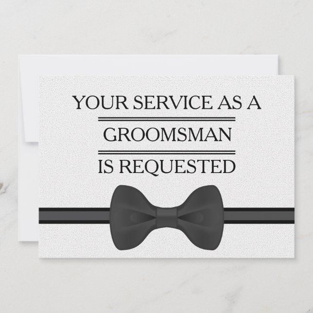 Invitation Votre service en tant que demande de Groomsman (Devant)