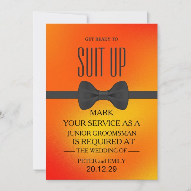 Invitation Votre service en tant que garçon d'honneur (Devant)