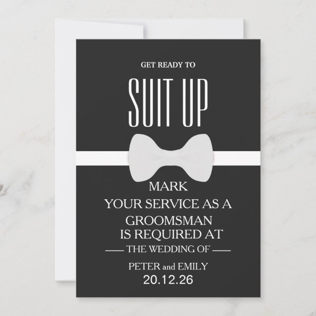 Invitation Votre service en tant que garçon d'honneur (Devant)