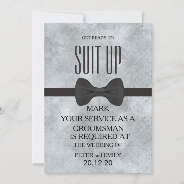Invitation Votre service en tant que garçon d'honneur (Devant)