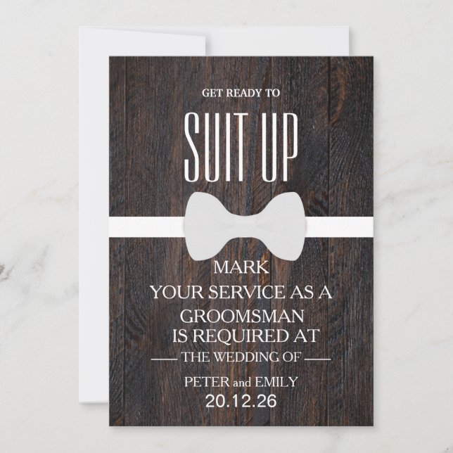 Invitation Votre service en tant que garçon d'honneur (Devant)