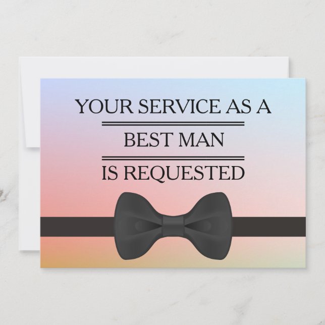 Invitation Votre service en tant que garçon d'honneur Demande (Devant)