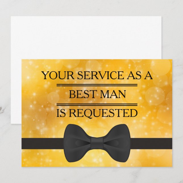 Invitation Votre service en tant que garçon d'honneur Demande (Devant / Derrière)
