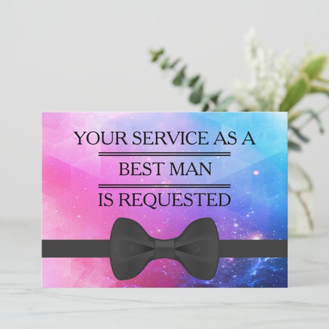 Invitation Votre service en tant que Groomsman Best Man Reque (Debout devant)