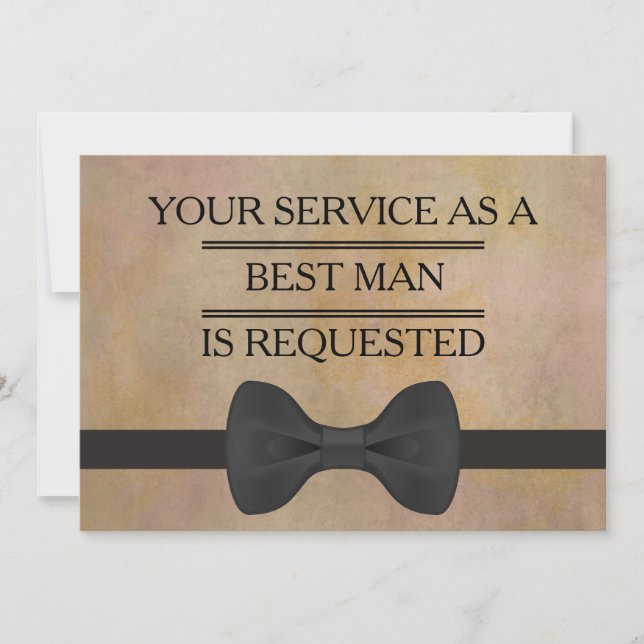 Invitation Votre service en tant que Groomsman Best Man Reque (Devant)