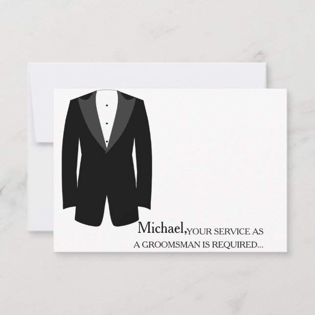 Invitation Votre Service En Tant Que Groomsman Requis Personn (Devant)