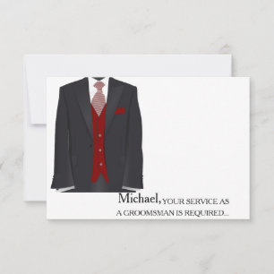 Invitation Votre Service En Tant Que Groomsman Requis Personn
