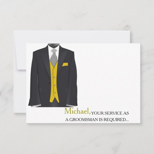 Invitation Votre Service En Tant Que Groomsman Requis Personn (Devant)