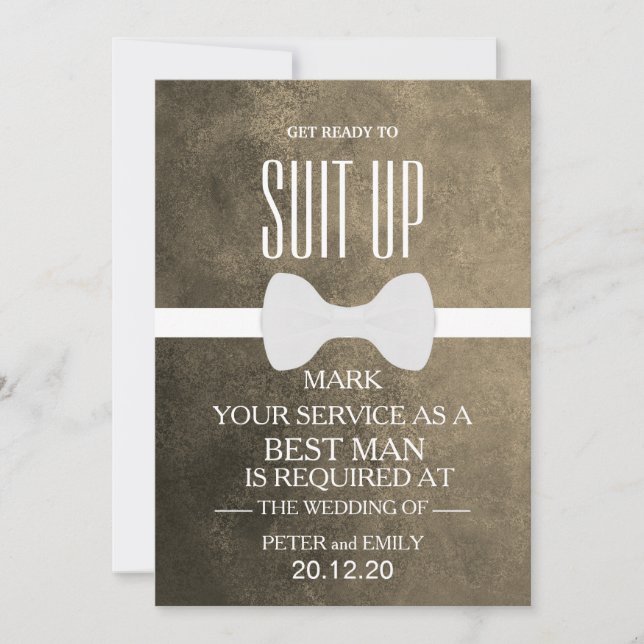 Invitation Votre service en tant que meilleur homme (Devant)
