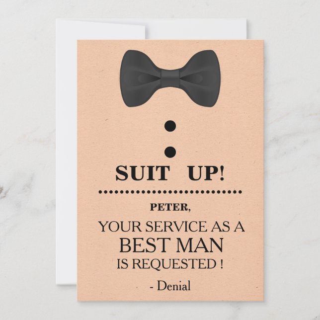 Invitation Votre service en tant que témoin de mariage demand (Devant)