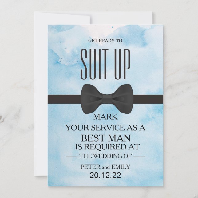 Invitation Votre service en tant qu'invitation Best Man (Devant)