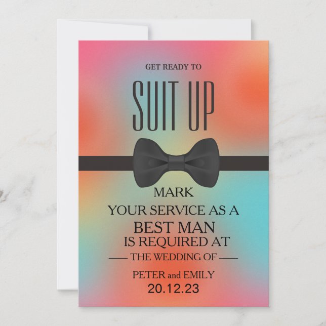 Invitation Votre service en tant qu'invitation de témoin (Devant)