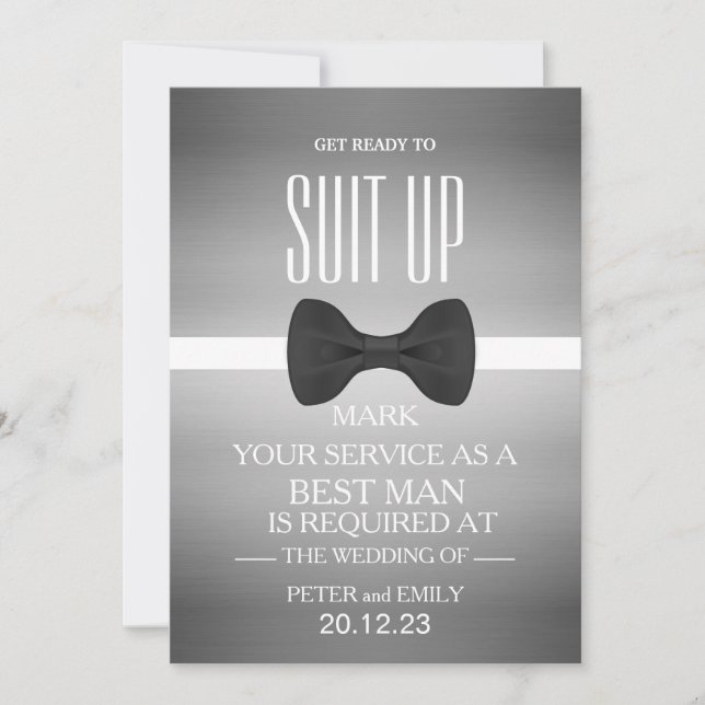 Invitation Votre service en tant qu'invitation de témoin (Devant)