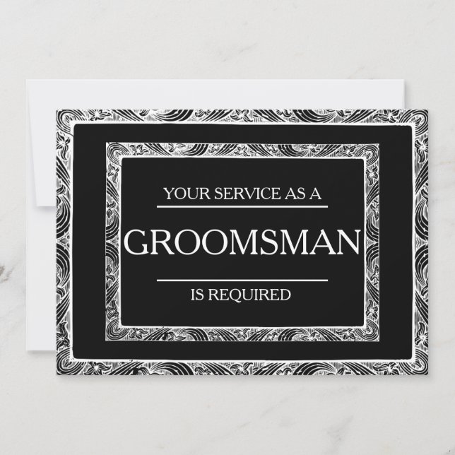 Invitation Votre service est demandé comme Groomsman (Devant)