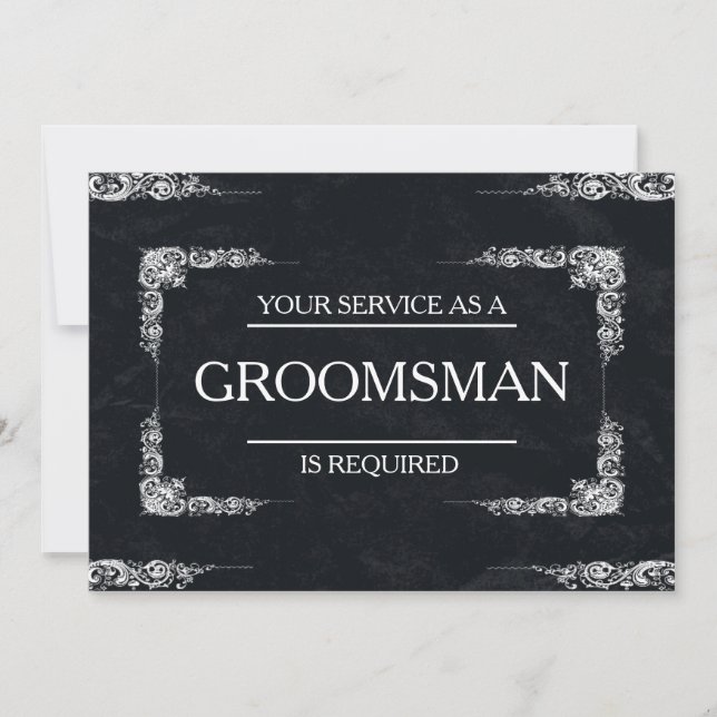 Invitation Votre service est demandé comme Groomsman (Devant)