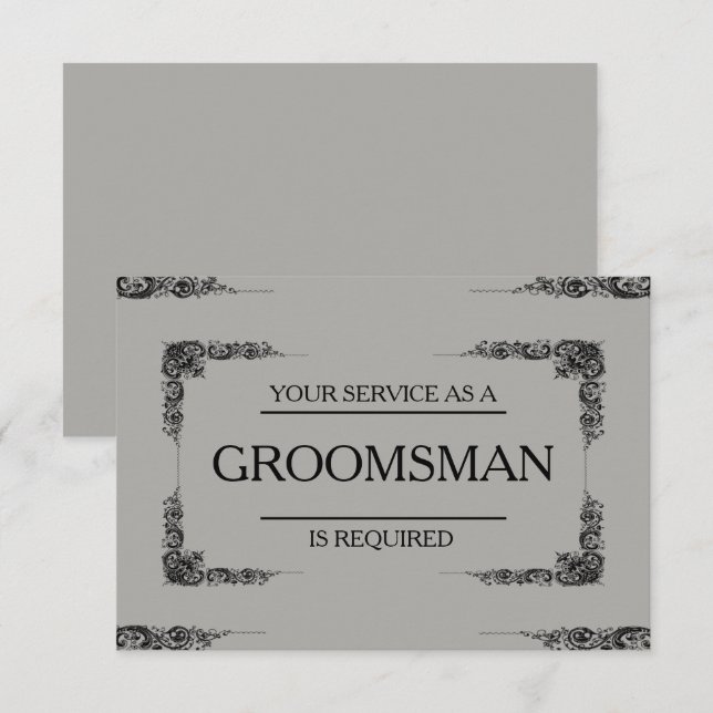Invitation Votre service est demandé comme Groomsman (Devant / Derrière)