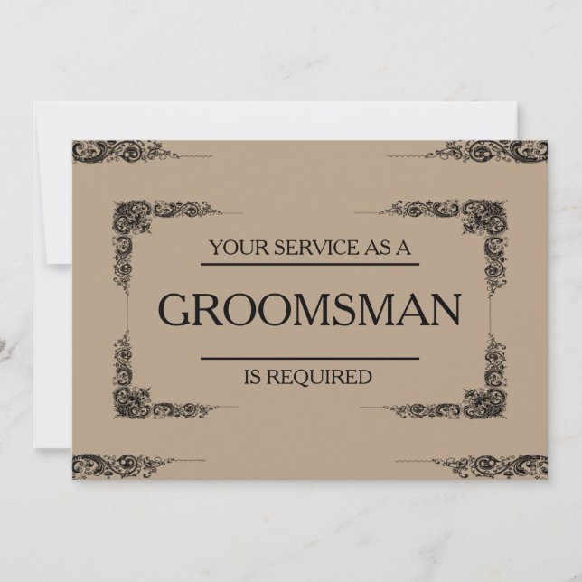 Invitation Votre service est demandé comme Groomsman (Devant)
