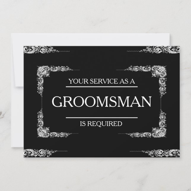 Invitation Votre service est demandé comme Groomsman (Devant)