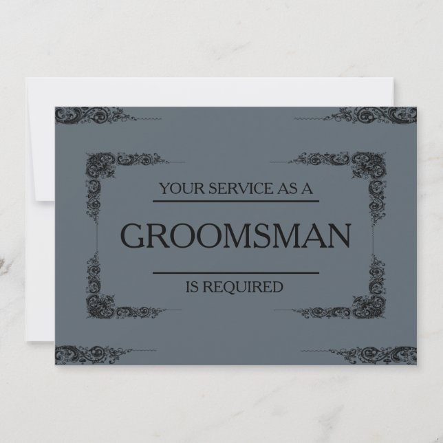 Invitation Votre service est demandé comme Groomsman (Devant)