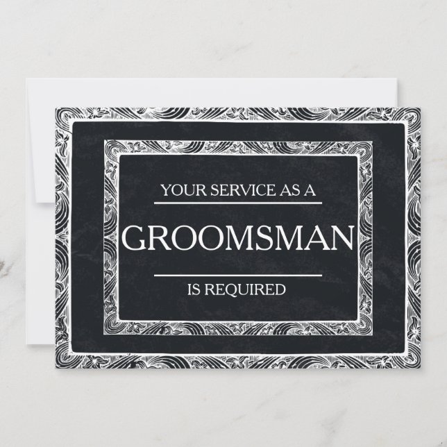 Invitation Votre service est demandé comme Groomsman (Devant)