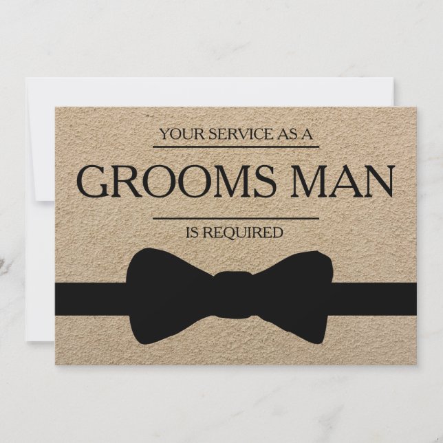 Invitation Votre service est demandé comme meilleur Groomsman (Devant)